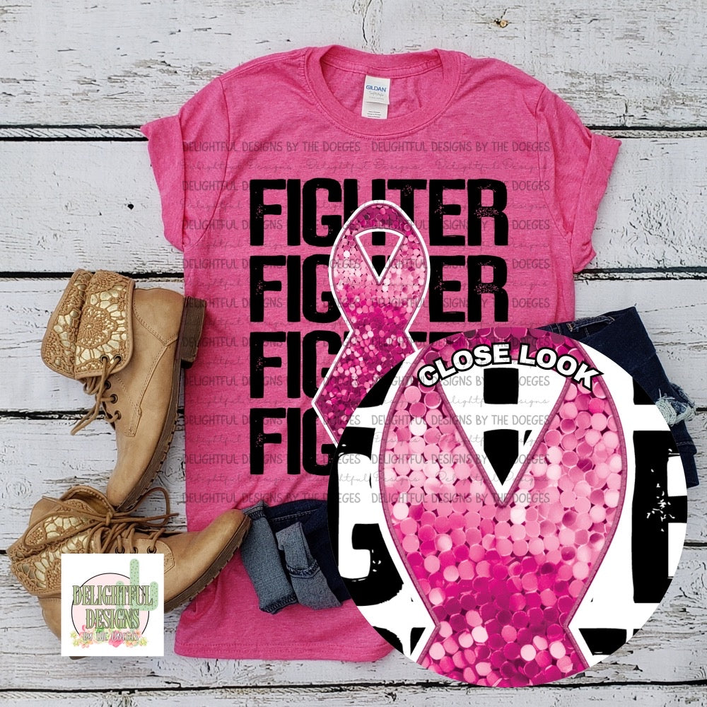 Fighter - breast cancer awareness (black)