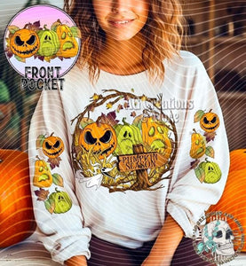 Spooky pumpkins with sleeve print