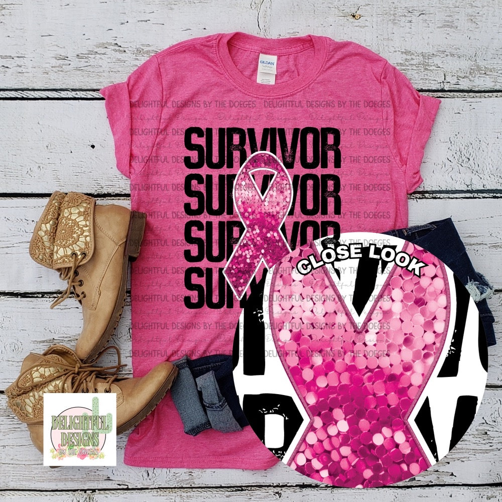 Survivor - breast cancer awareness (black)
