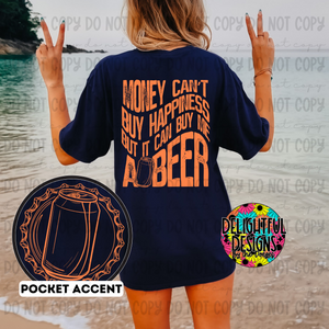 It can buy me a beer orange writing with pocket print