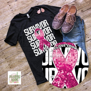 Survivor - breast cancer awareness (white)