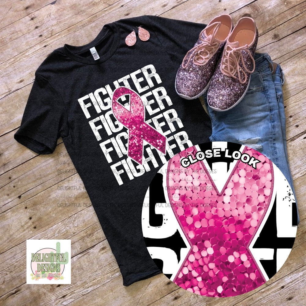 Fighter - breast cancer awareness (white)