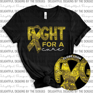 Fight for a cure - yellow ribbon