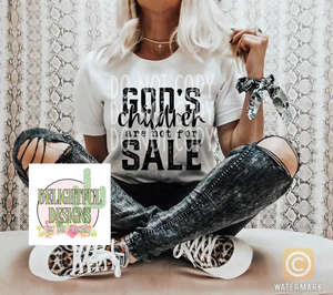 God’s children are not for sale- black writing
