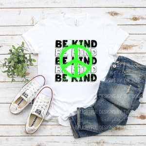 Be kind neon peace sign