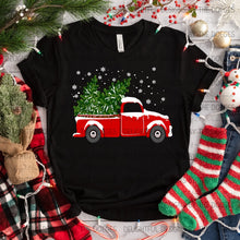 Load image into Gallery viewer, Red truck with Christmas trees
